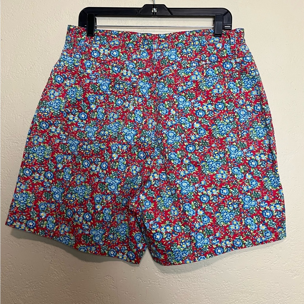 Vintage Cherokee women moms high rise front‎ pleated floral multicolor shorts 14 - Picture 16 of 16